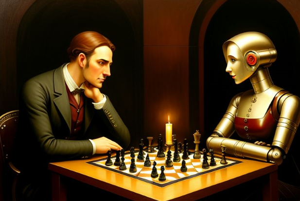 Bild – Spiel bei Kerzenschein - KI-generiert